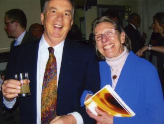 JP with Dr Ursula Jones on 1st March 2010 at the re-dedication of the renovated Philip Jones Brass Rooms at the Trinity Laban Conservatoire  of Music and Dance where Philip had been an inspirational Principal. 